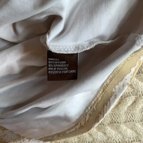 J. McLaughlin Beige and White Ruffle Collar Top - Picture 9 of 9